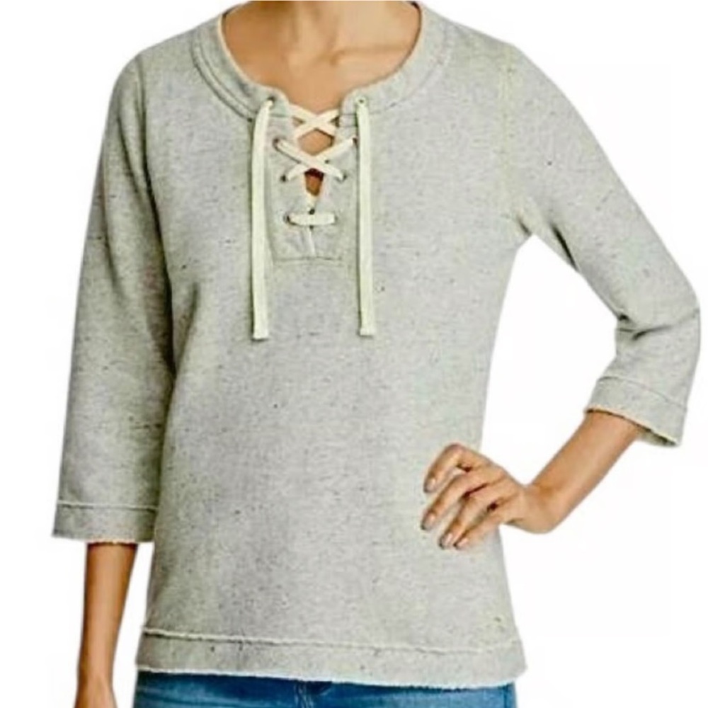 Tommy Bahama Sparkling Sands Metallic Lace Up Pullover
